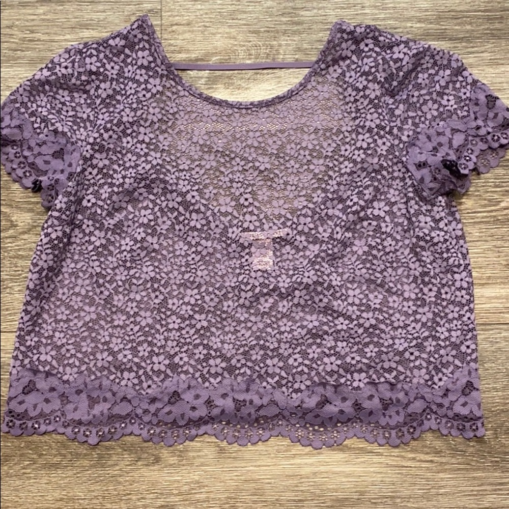 VS purple lace crop top